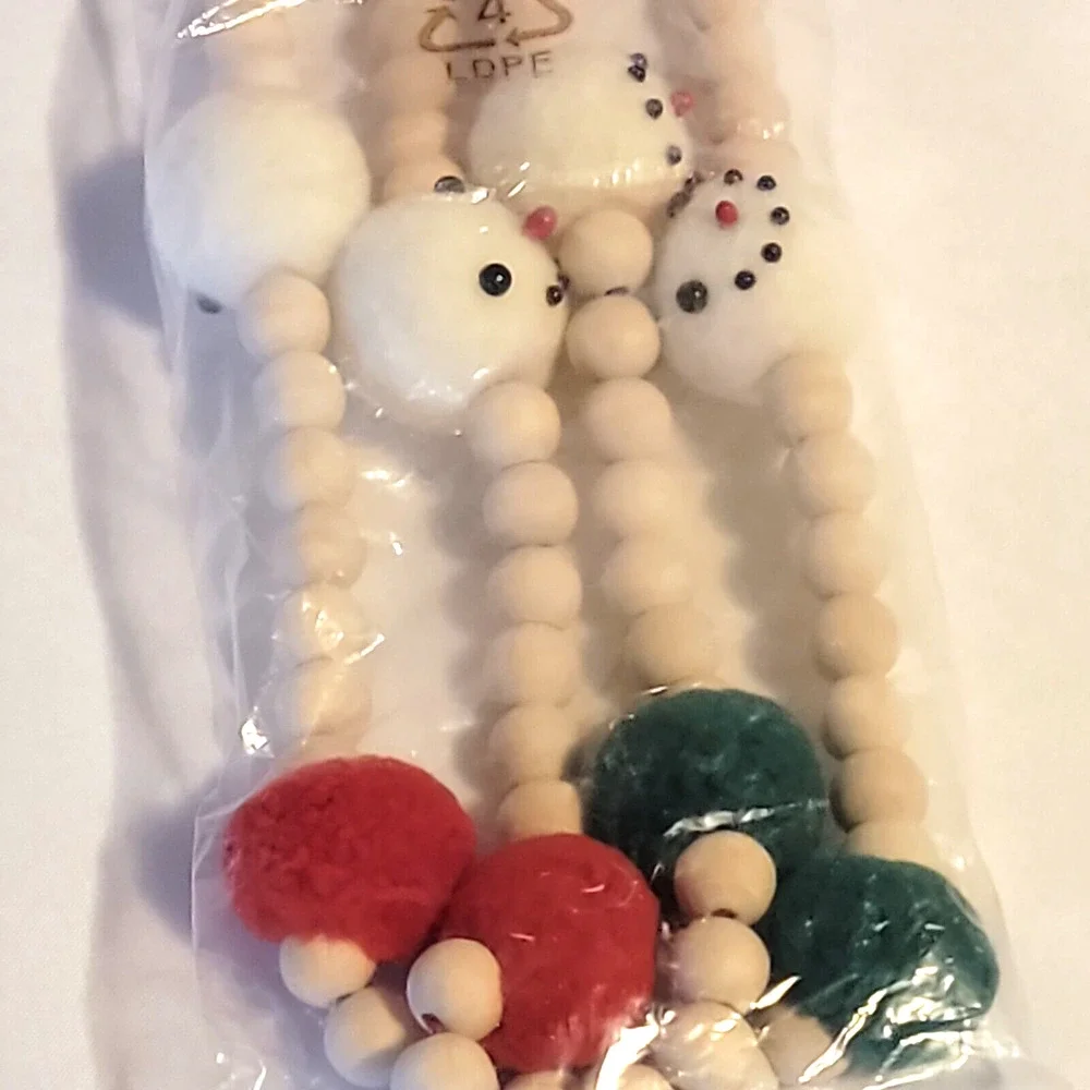 St Nicholas Square Happy Hollydays Beaded PomPom Garland 72
